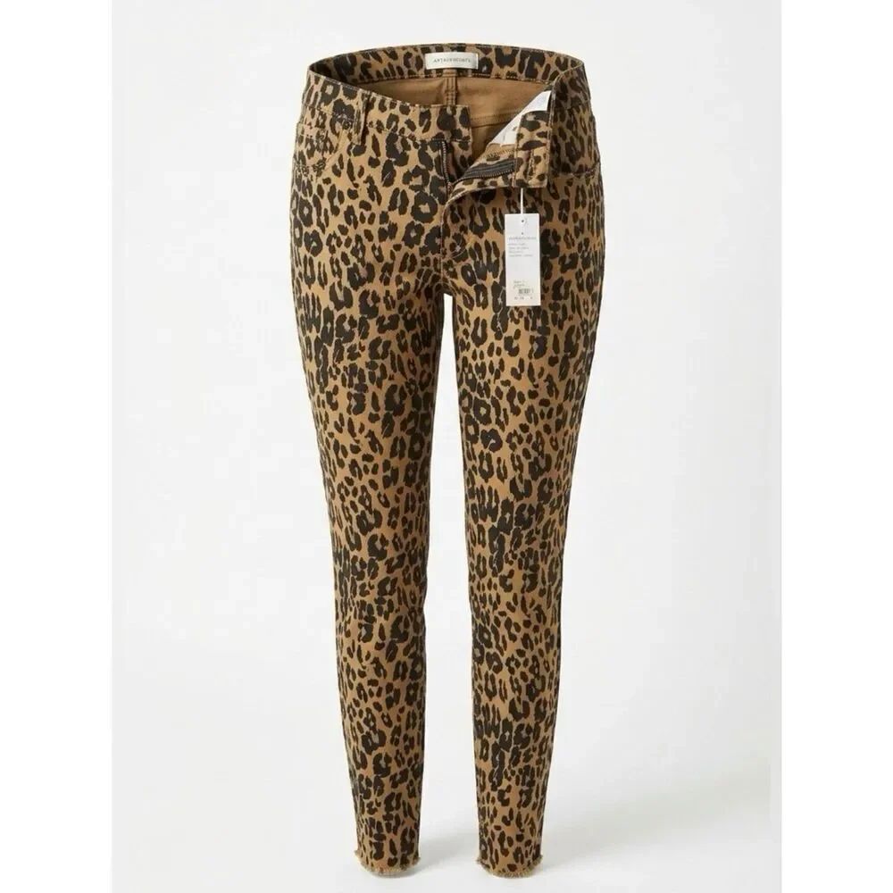 Lane Bryant Leopard-Print Skinny Pants in Tan and Black